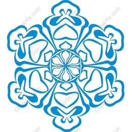 Blue Heart Snowflake