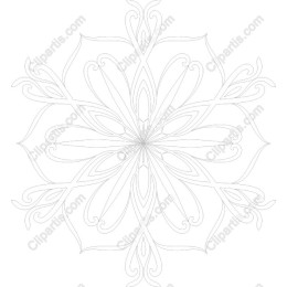 Floral Snowflake Intricate Clipart