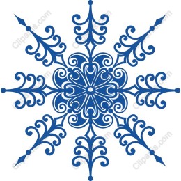 Elegant Blue Ornate Snowflake