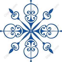 Elegant Blue Floral Ornament