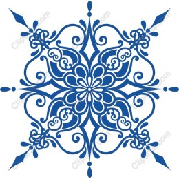 Blue Ornate Floral