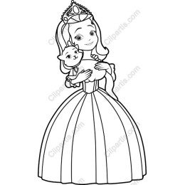 Whimsical Princess and Cat