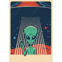 Cosmic Alien Peace Sign