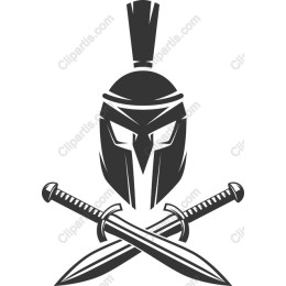 Spartan Helmet and Crossed Swords