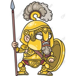 Golden Cartoon Greek Warrior