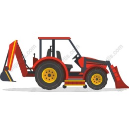 Vibrant Red Tractor