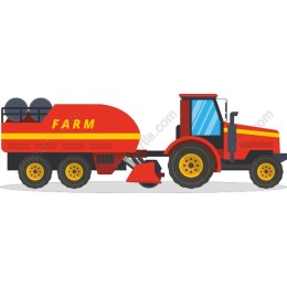 Vibrant Red Farm Tractor