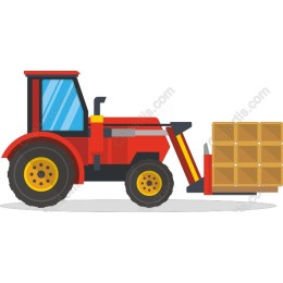 Vibrant Red Tractor