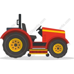 Vibrant Red Tractor