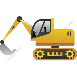 Vibrant Yellow Excavator