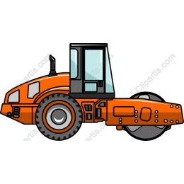 Vibrant Orange Road Roller