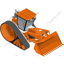 Dynamic Orange Bulldozer