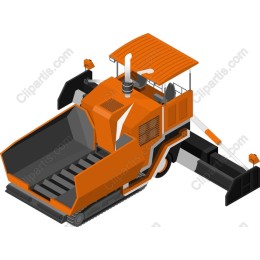 Modern Orange Agricultural Harvester