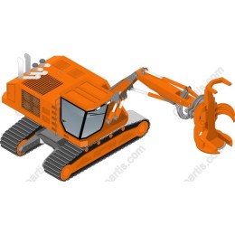 Orange Crawler Excavator
