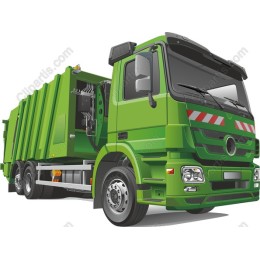 Green Garbage Truck