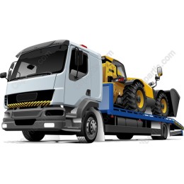 Tow Truck with Heavy Machinery