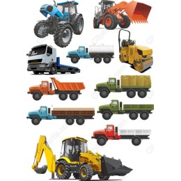 Construction Vehicles Clipart Set - Bundle
