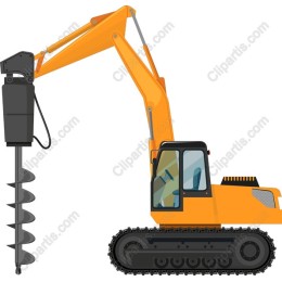 Excavator with Auger
