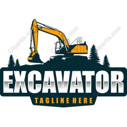 Excavator with Customizable Tagline