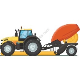 Modern Tractor with Hay Bale Loader