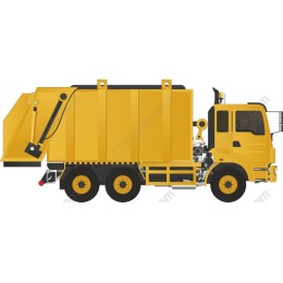 Yellow Garbage Truck