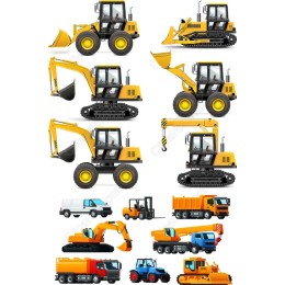 Construction Vehicles Clipart Bundle - and