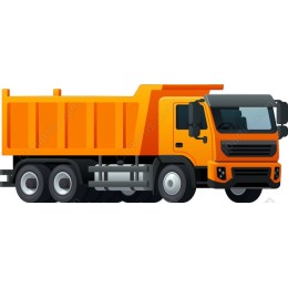 Vibrant Orange Dump Truck