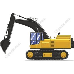Vibrant Yellow Excavator