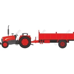Red Tractor and Trailer