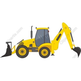 Yellow Backhoe Loader