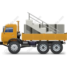 Construction Truck with Concrete Staircase