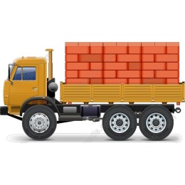 Construction Truck with Loaded Bricks