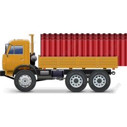Classic Yellow Truck with Red Curtain