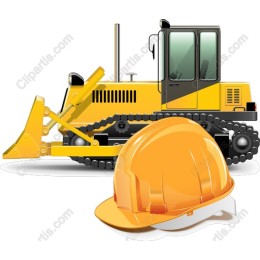 Bulldozer and Hard Hat