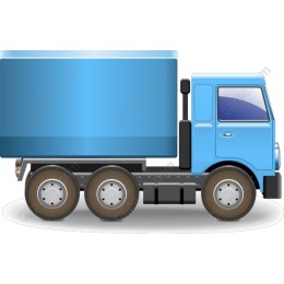 Vibrant Blue Delivery Truck