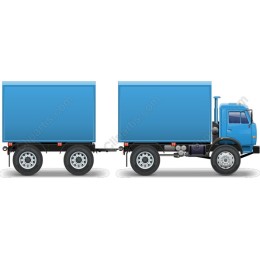 Vibrant Blue Delivery Truck