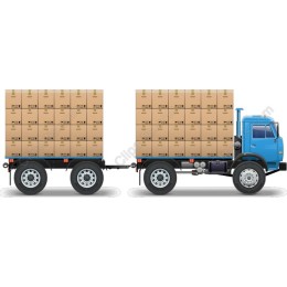 Classic Delivery Truck with Cargo Boxes