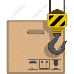 Crane Hook with Cardboard Package