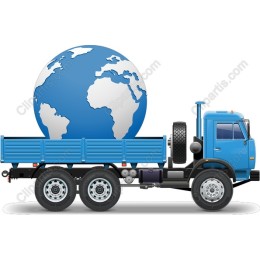 Global Logistics Blue Truck