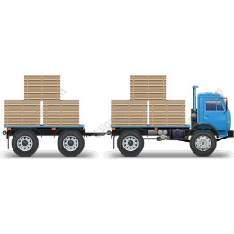 Blue Truck with Wooden Pallets