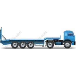 Blue Flatbed Truck