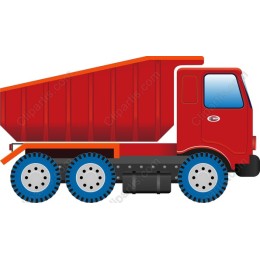Vibrant Red Dump Truck