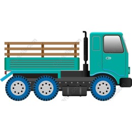 Flatbed Truck - Teal and Wood