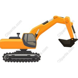Vibrant Orange Excavator