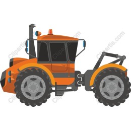 Orange Agricultural Tractor