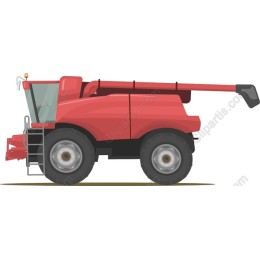Red Combine Harvester