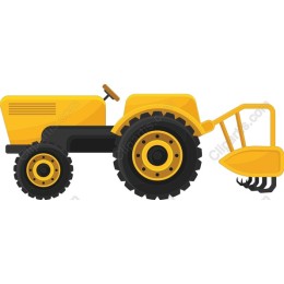 Yellow Tractor in and