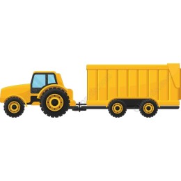 Yellow Tractor and Trailer