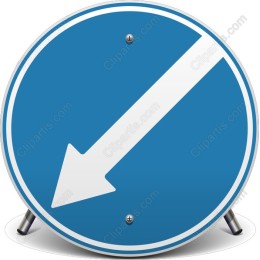 Blue Downward Arrow Circular Sign