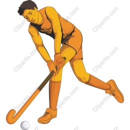 Dynamic Male Field Hockey Player